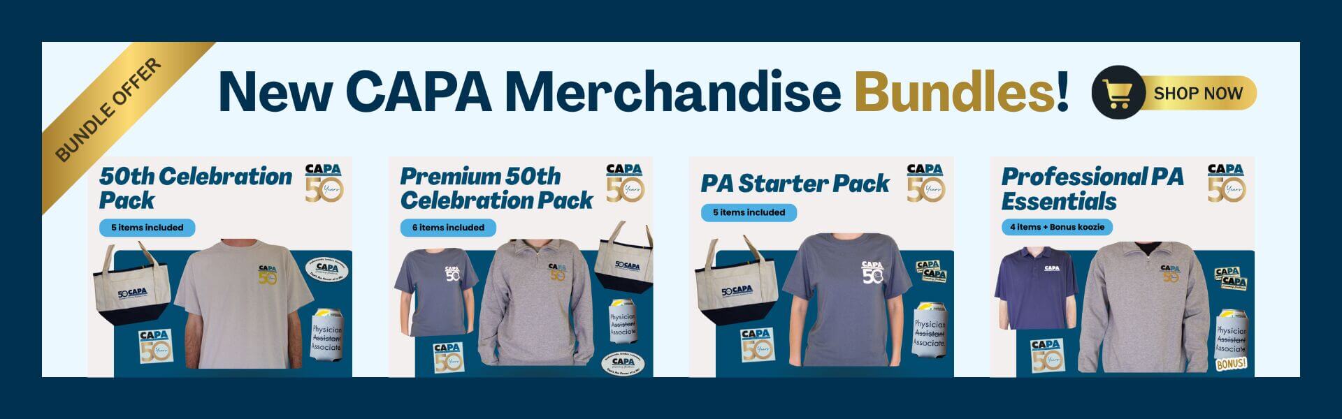 CAPA launches new merchandise bundle packages. Bundle and save on CAPA's exclusive 50th anniversary merchandise