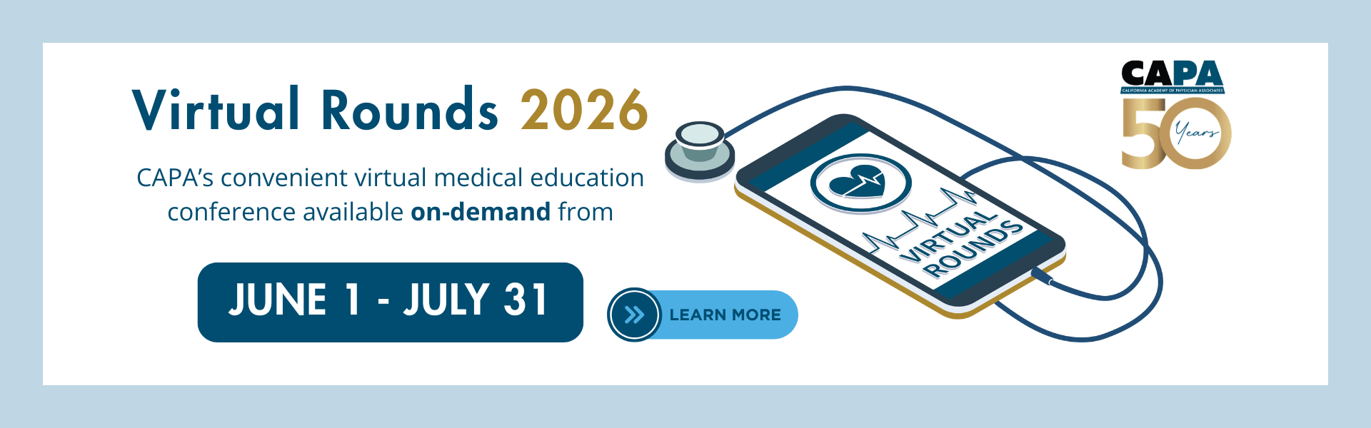 CAPA's Virtual Rounds Conference offers fully virtual online CME from June 1 to July 31