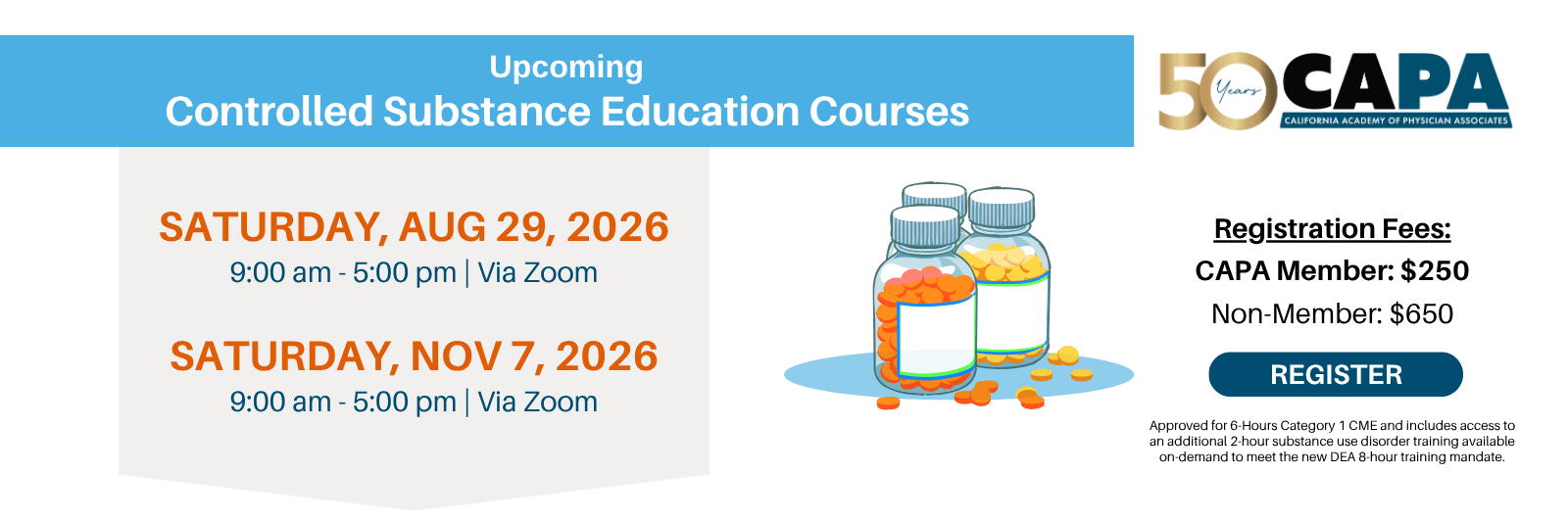 Upcoming courses on: August 29 and November 7
