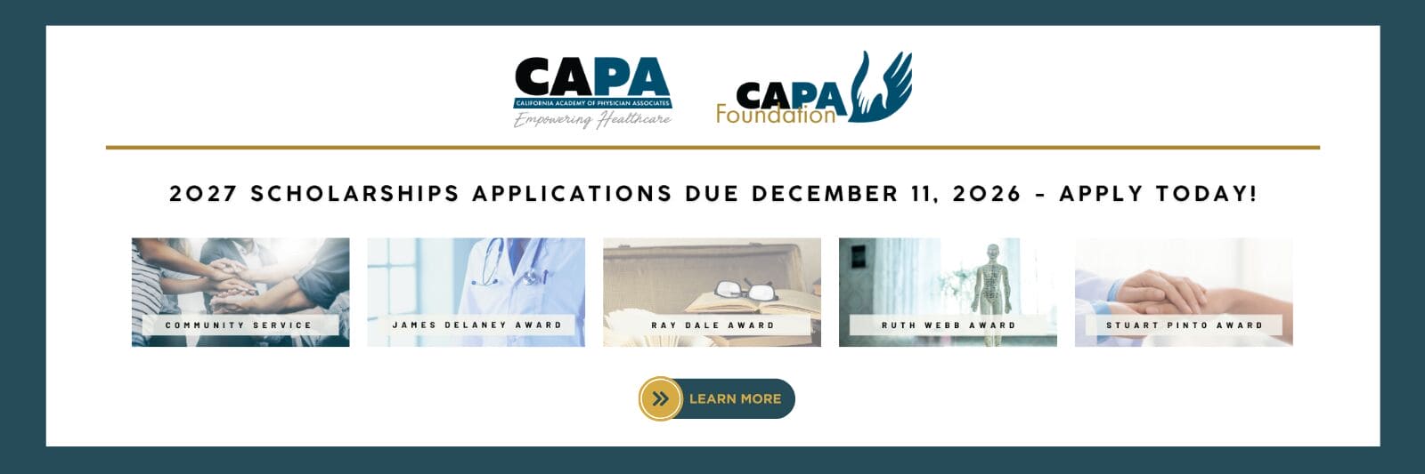 Submissions for CAPA's 2027 student scholarship are open October 1 through December 1, 2026