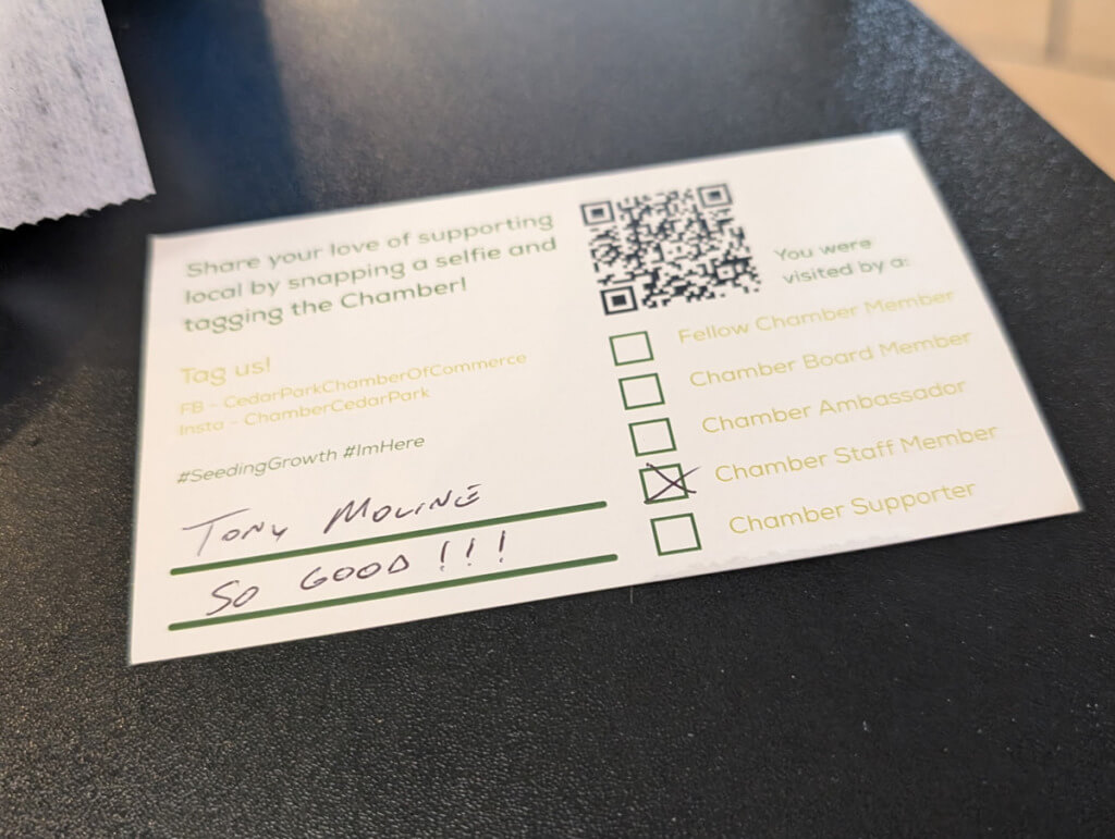 I'm Here Card - Back - Tony I'm Here Card - Back - Tony