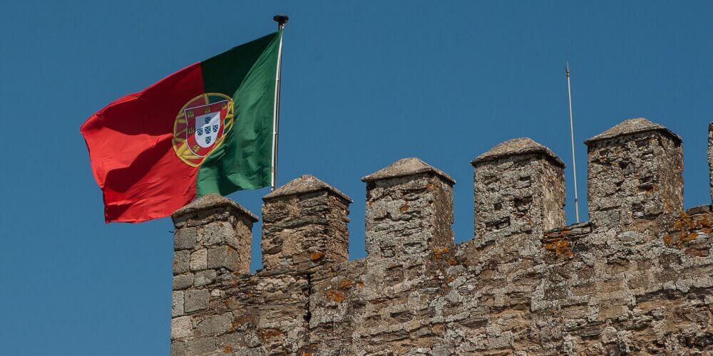 castle top with Portugal flag