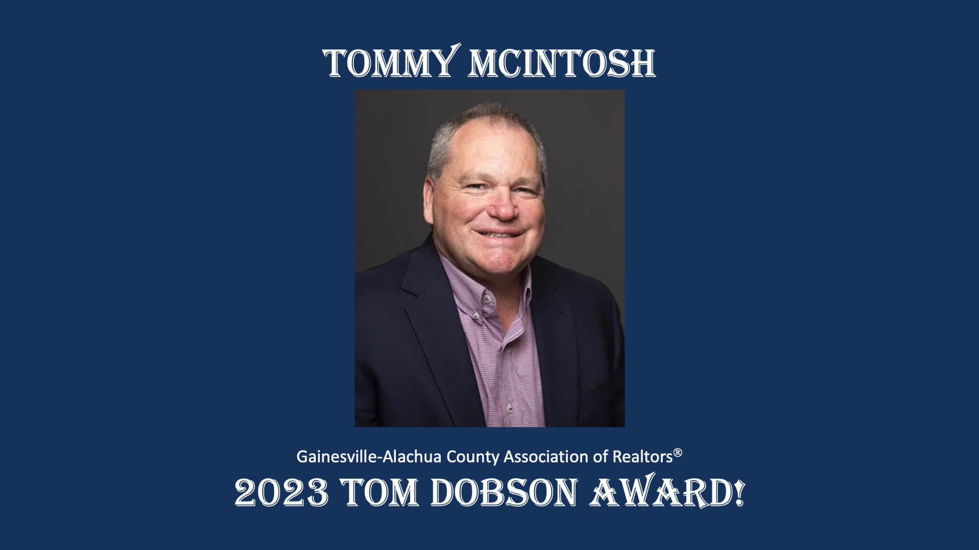 Tommy McIntosh - 2023 Tom Dobson Award