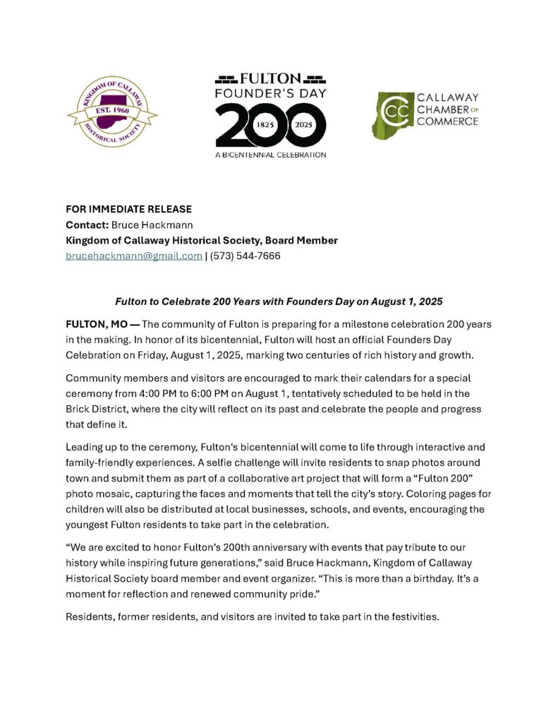 Fulton Founders Day Press Release_Page_1 Fulton Founders Day Press Release_Page_1