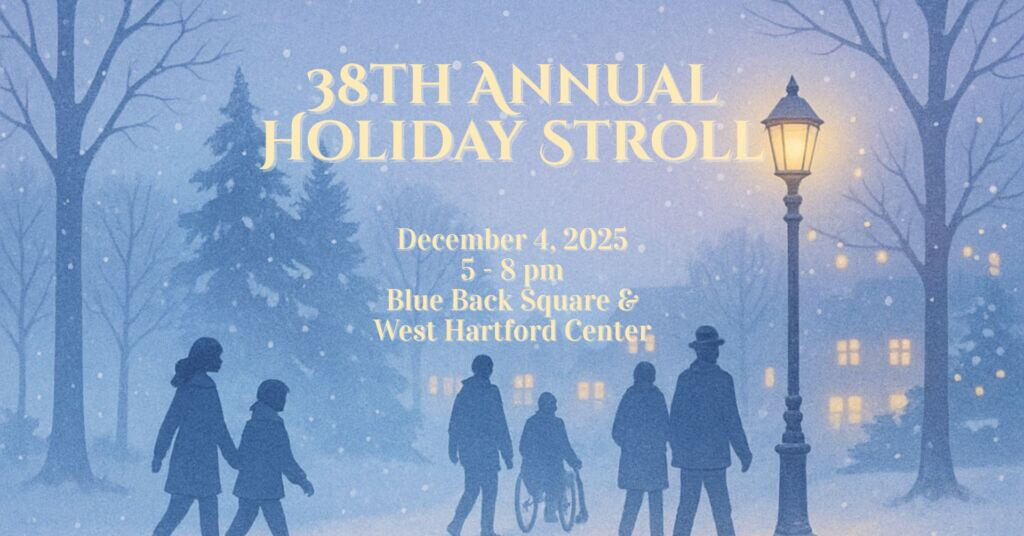Primary Graphic FB Event Size flyer depicting silhouettes walking in a winter scene with text about the date, time and location