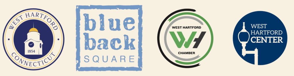 Holiday Stroll Organizer Logos Logos of 4 organizing partners for the West Hartford Holiday Stroll