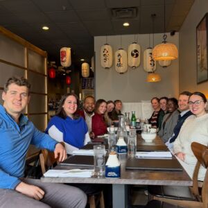 Peiple enjoying lunch