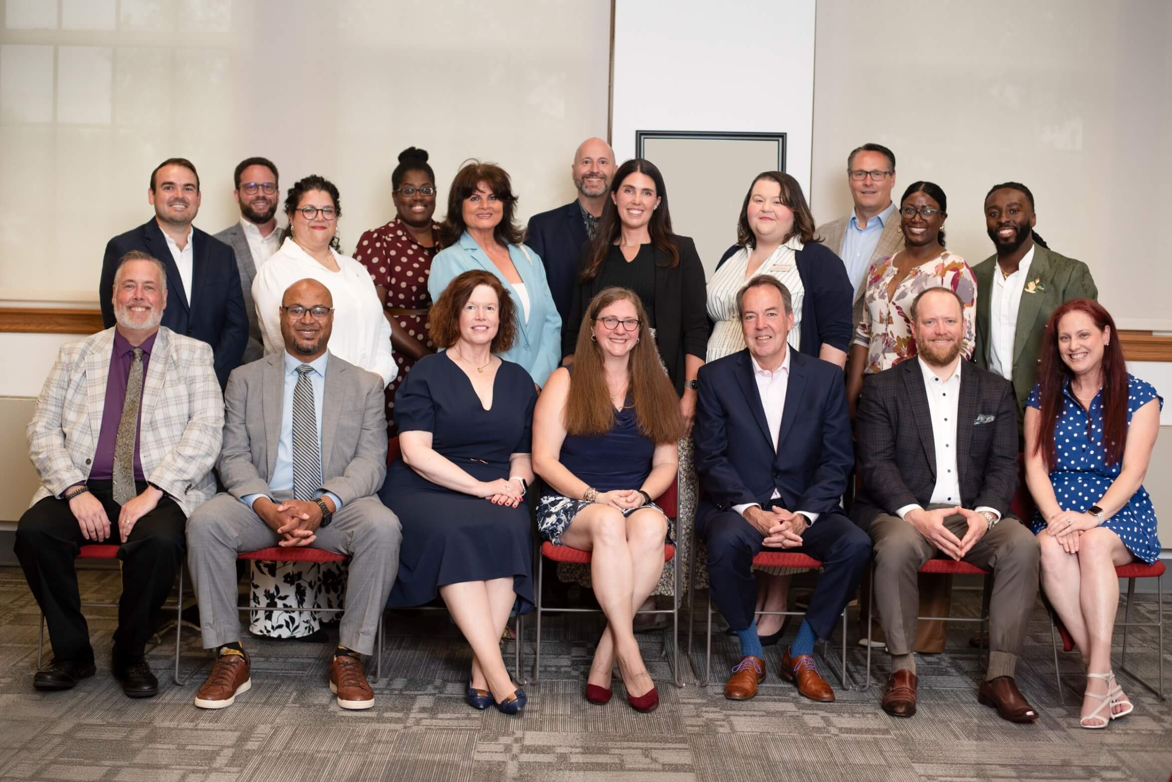 Group of people posed for a group shot. West Hartford Chamber Board of Directors