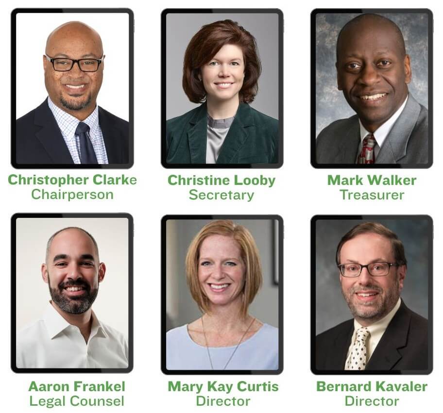 6 headshots of the WH Chamber Foundation Board members