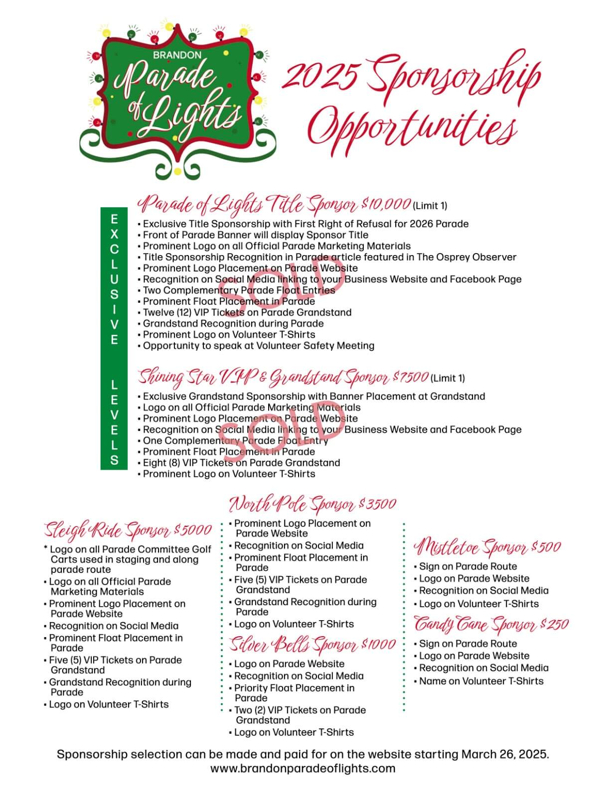 2025 Sponsorship Opportunities