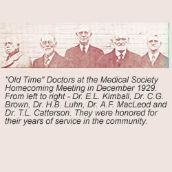 Old time doctors at the medical society homecoming meeting in 1929