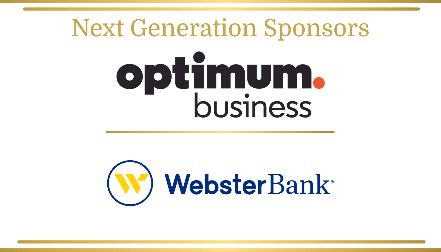 Next Generation Sponsors - Optimum &amp; Webster Bank