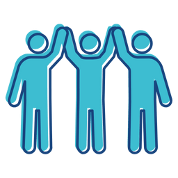 Three people cheering