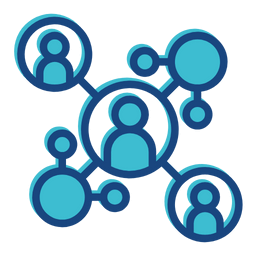 Visual icon representing a network of people