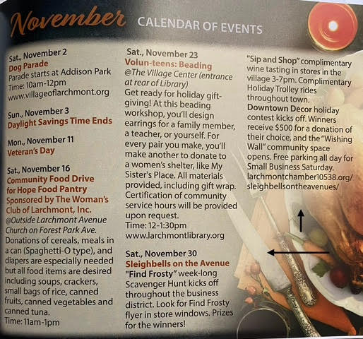 Larchmont Living Calendar Nov 2024