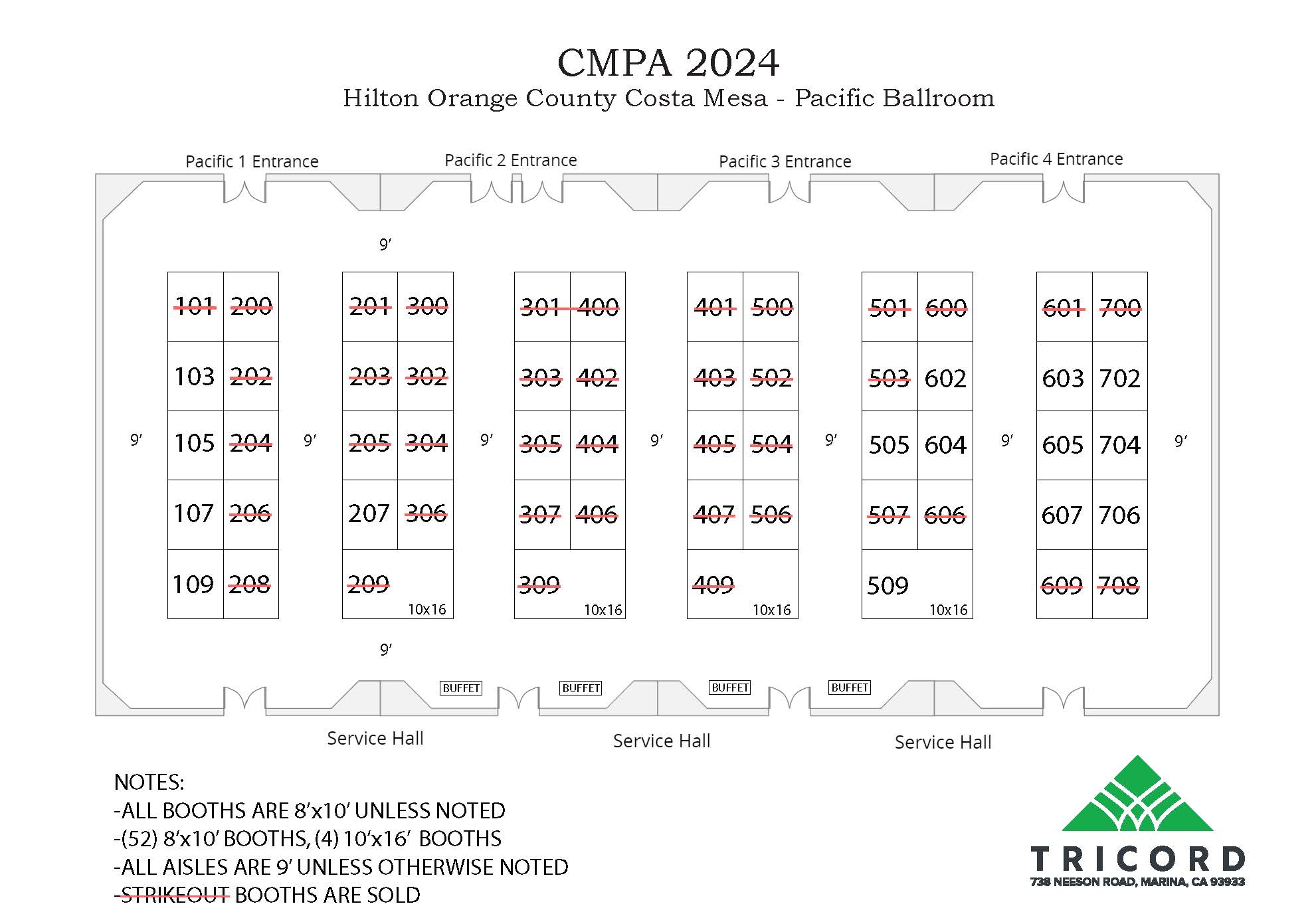 2024 CMPA Conference Tradeshow floor layout