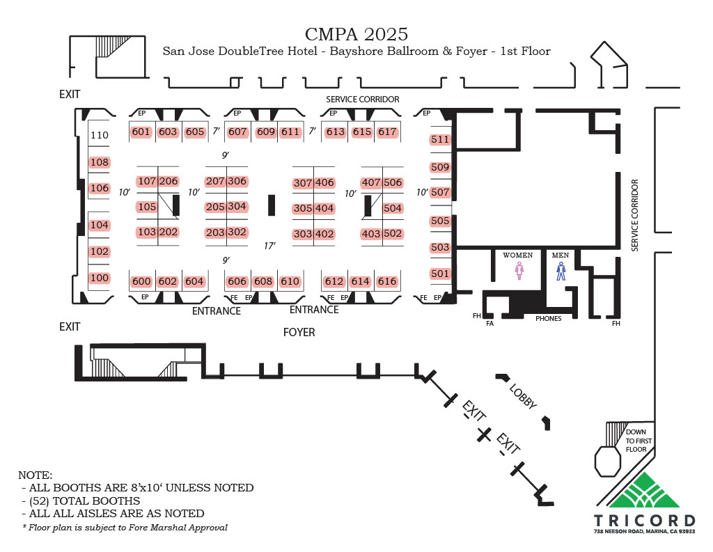 CMPA Exhibit Floor Layout