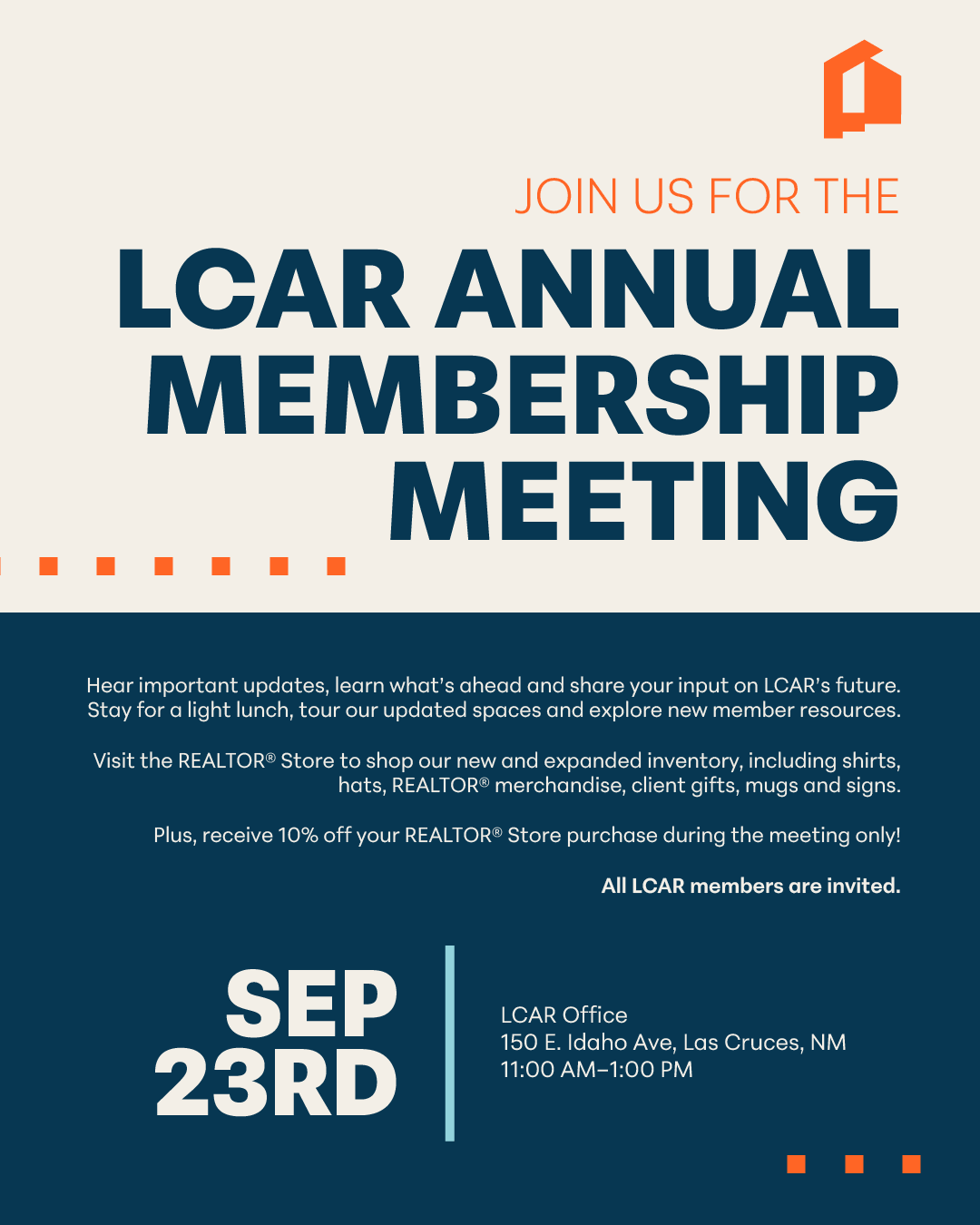 Join us for the LCAR Annual Membership Meeting September 23rd flyer